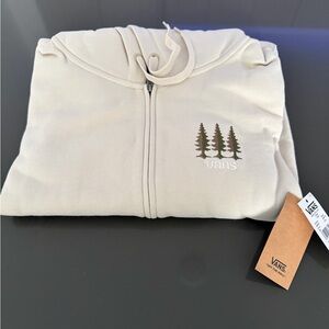 Vans Cream Hoodie with Tree Design